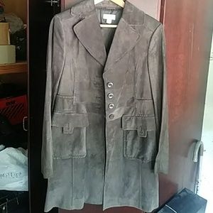 Grey suede Womans pea coat